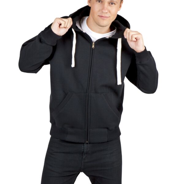 F909HZ Men's Brushed Heavy Zip Fleece Hoodie Thumbnail